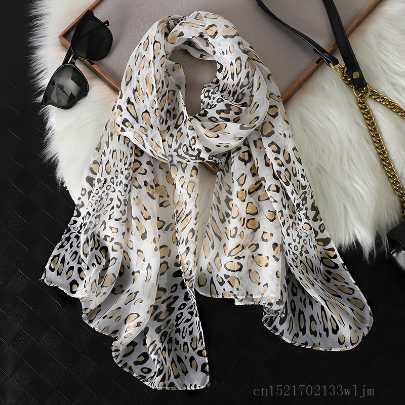 Face Scarf Mask - 2024 nadrukowana moda lamparta szyfonowy hidżab