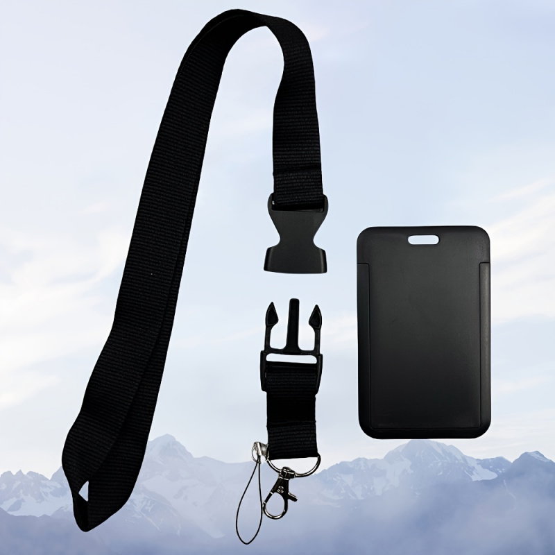 Lanyard Badge Holder - Czarny zestaw smyczy na szyję z