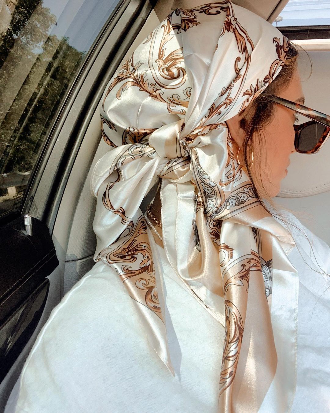 Head Wrap Turban - Satynowy kwadratowy szalik damski muzułmański hidżab