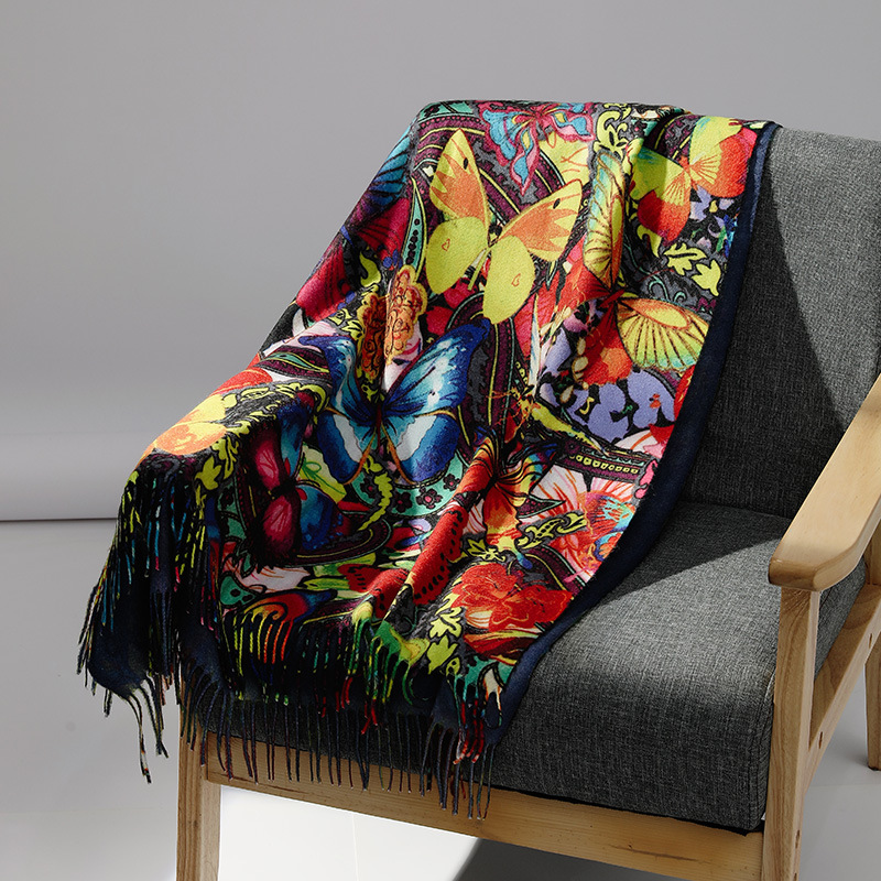 Woven Scarf Blanket - Luksusowa marka obraz olejny kaszmirowy szalik