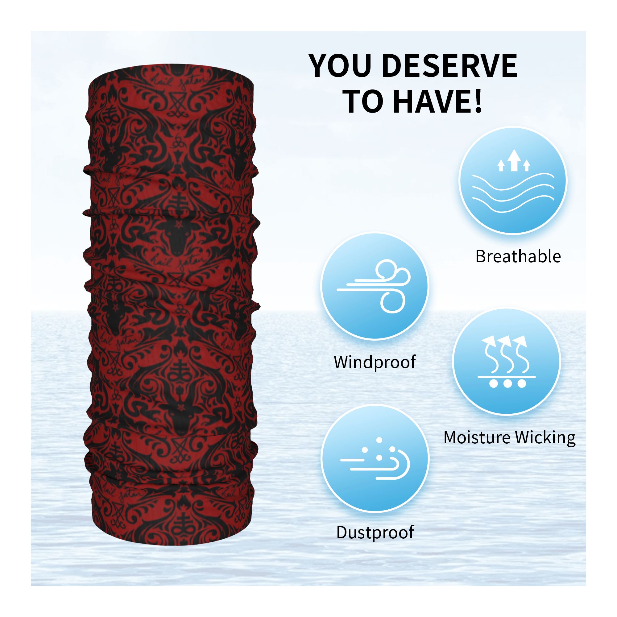 Baphomet Damask Hail Satan Cza – Neck Warmer Tube recenzja i cena