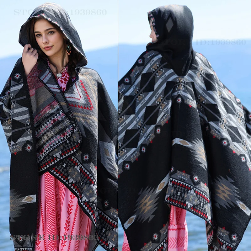 Ciepłe szale z kapturem, peler – Woven Scarf Blanket recenzja i cena